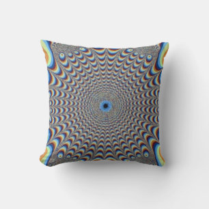 Peacock Illusion Abstract Pillow