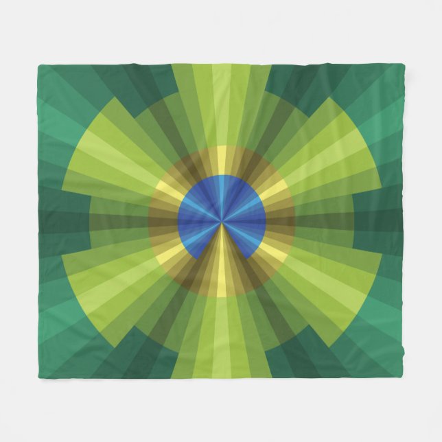 Peacock Illusion Fleece Blanket (Front (Horizontal))