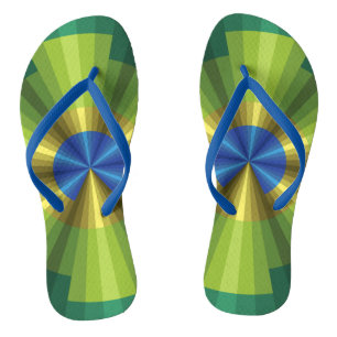 Peacock Illusion Flip Flops