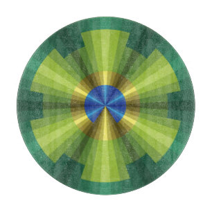 Peacock Illusion Glass Cutting Board