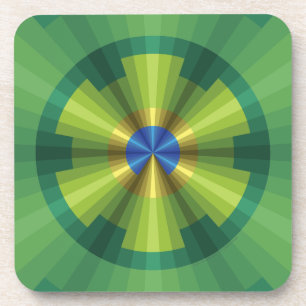 Peacock Illusion Square Coaster