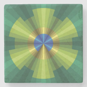 Peacock Illusion Stone Coaster