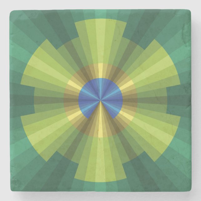 Peacock Illusion Stone Coaster (Front)