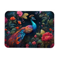 Peacock In a Colourful Rose Garden