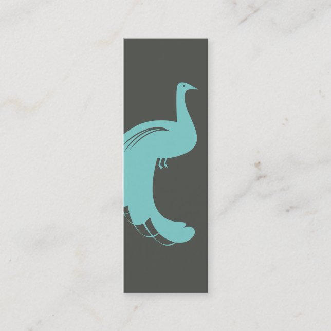 PEACOCK in AQUA Slim Business Card (Front)