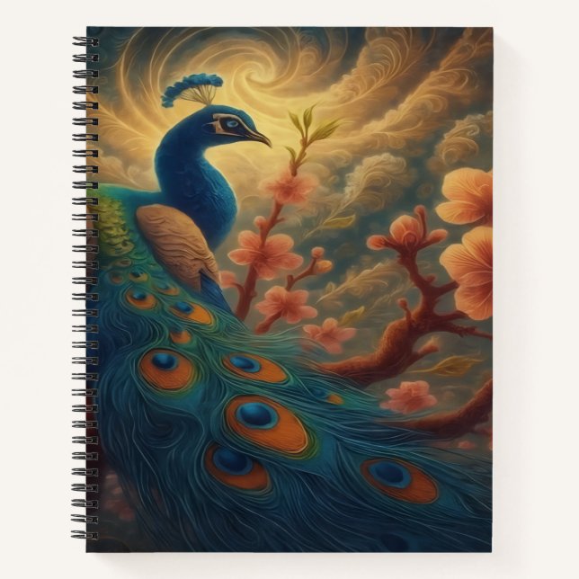 Peacock in Blossom Notebook (Front)