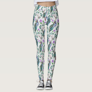Peacock in Flowering Tree Leggings