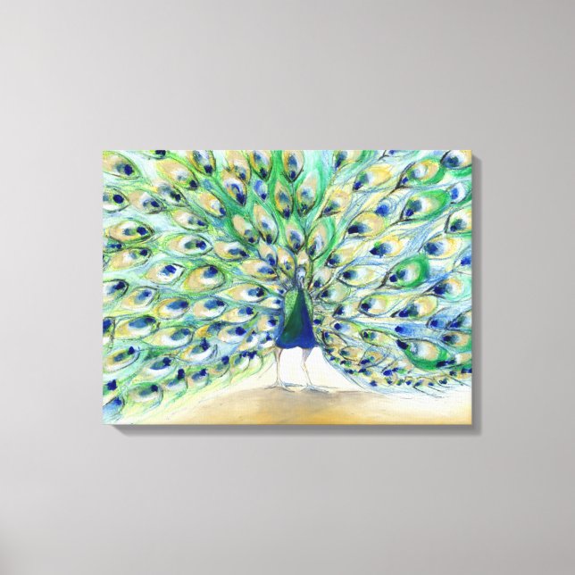 Peacock in San Diego 2 2013 Canvas Print (Front)