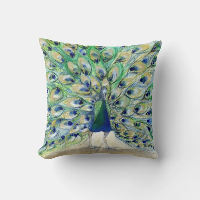 Peacock in San Diego 2 2013 Cushion (Front)
