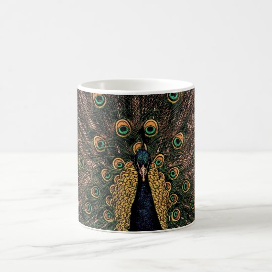 Peacock in Slightly Subdued Colours Coffee Mug