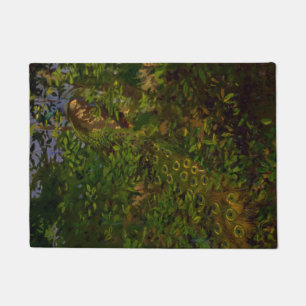Peacock in the Woods (by Abbott Henderson Thayer) Doormat