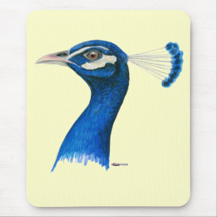Peacock: Indian Blue Mouse Mat