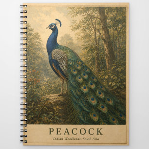 Peacock Indian Woodlands VINTAGE Notebook