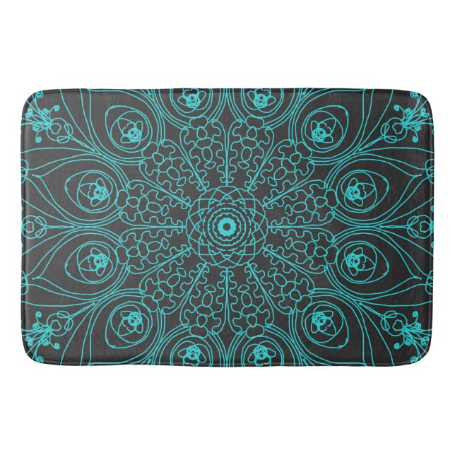 Peacock inspirations bath mat (Front)