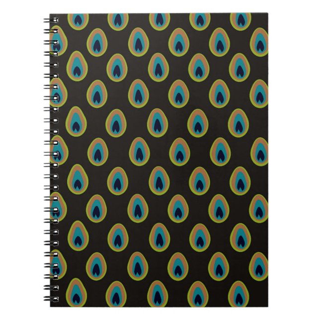 Peacock Inspired Background Notebook (Front)