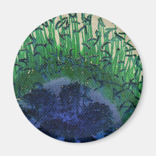 Peacock Inspired Flower Magnet
