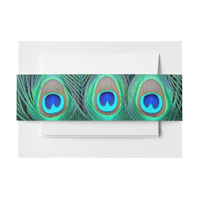 Peacock Invitation Belly Band (Front Example)