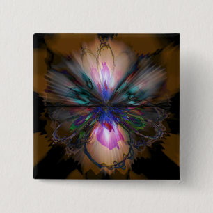 Peacock Iris 15 Cm Square Badge