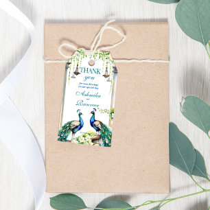 Peacock jasmine Indian wedding template favour gif Gift Tags