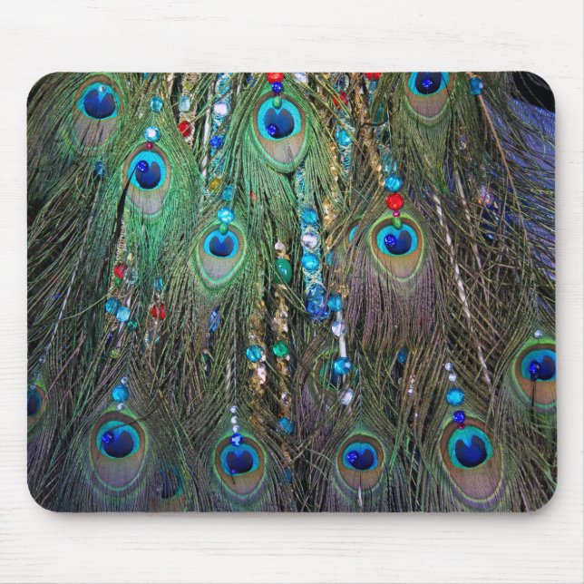 Peacock Jewelery Mouse Mat (Front)