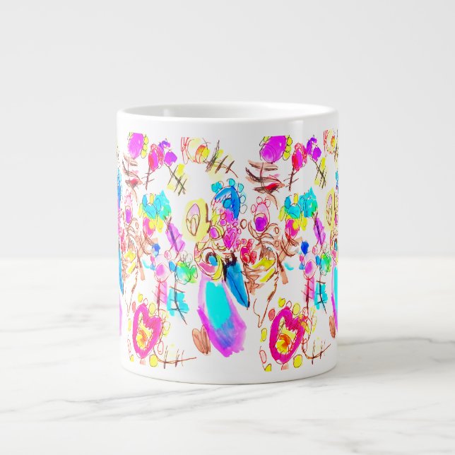 Peacock Joy Kind  Large Coffee Mug (Front)