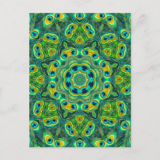 PEACOCK KALEIDOSCOPE POSTCARD