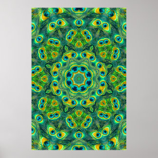 PEACOCK KALEIDOSCOPE Poster