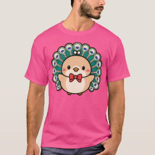 Peacock Kawaii Bow Tie Zoo Day Trip Boys Girls Kid T-Shirt