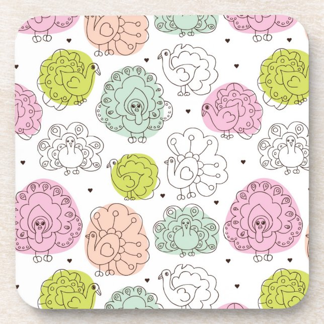 peacock kids wallpaper vintage coaster (Front)