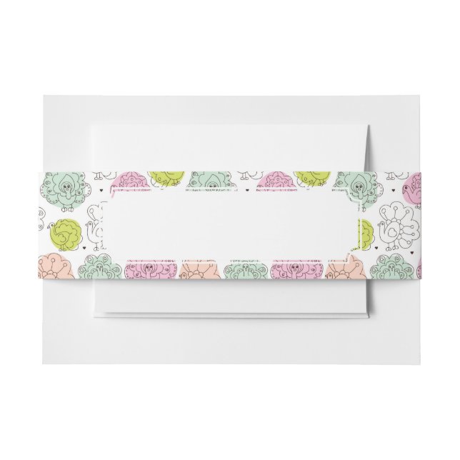 peacock kids wallpaper vintage invitation belly band (Front Example)