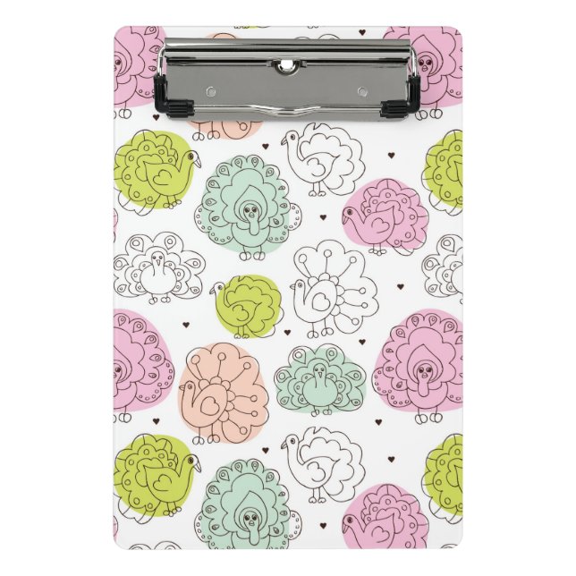 peacock kids wallpaper vintage mini clipboard (Front)