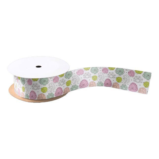 peacock kids wallpaper vintage satin ribbon (Spool)