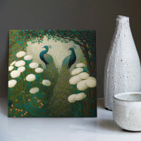 Peacock Klimt Wall Decor Repro Art Nouveau