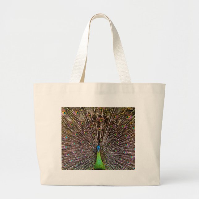Peacock Large Tote Bag (Front)