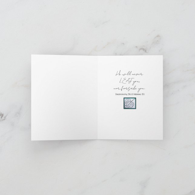 Peacock Leaf/Leaf-He Will Never Leaf You-Turquoise Card (Inside)
