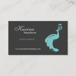 Peacock Logo Hair Stylist/Cosmetologist/Fashion Business Card