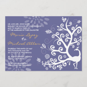 Peacock Love Bird Wedding Invitation Engagement