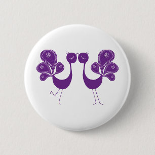 Peacock Love Lavender 6 Cm Round Badge