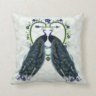 PEACOCK love ornate personalised Cushion