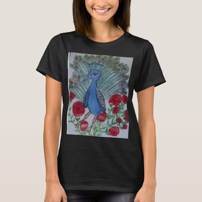 Peacock love rose   T-Shirt (Front)
