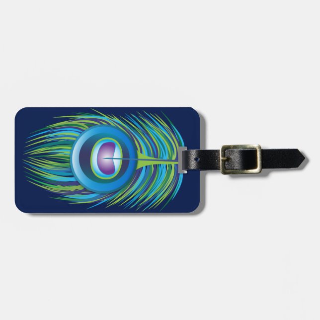 Peacock Luggage Tag (Front Horizontal)