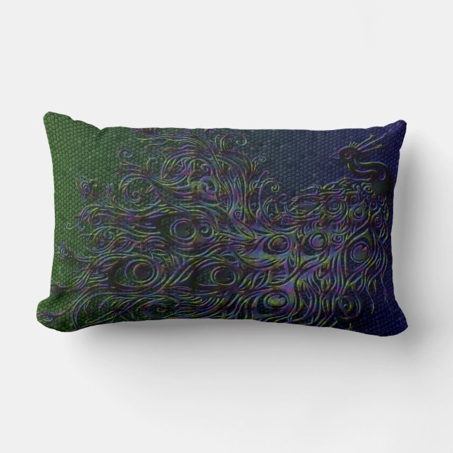 Peacock Lumbar Cushion (Front)