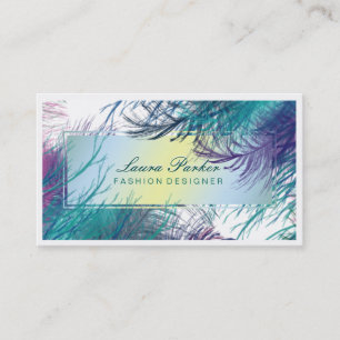 Peacock Makeup Artist Hair Stylist Tree branch Business Card