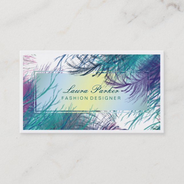 Peacock Makeup Artist Hair Stylist Tree branch Business Card (Front)