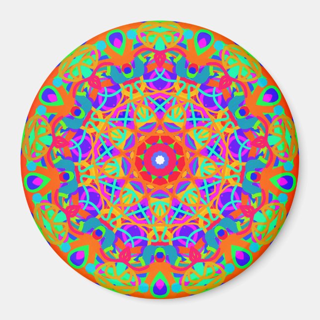 Peacock Mandala Style Magnet (Front)