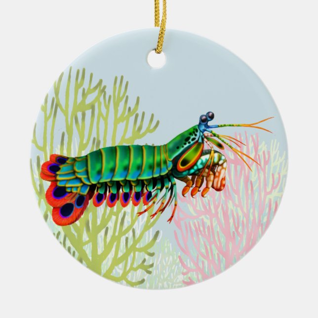 Peacock Mantis Shrimp Ornament (Front)