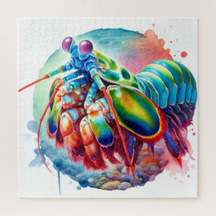 Peacock Mantis Shrimp REF253 - Watercolor Jigsaw Puzzle