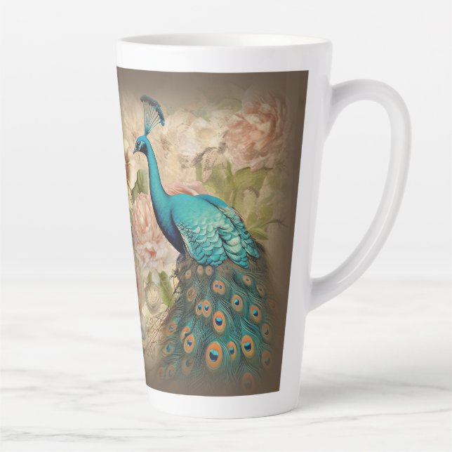 Peacock (matching journal available) latte mug (Right)