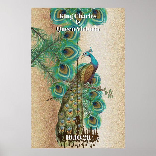 Peacock Mediaeval Renaissance Wedding  Poster (Front)