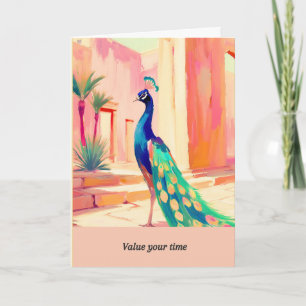 peacock message happy birthday card